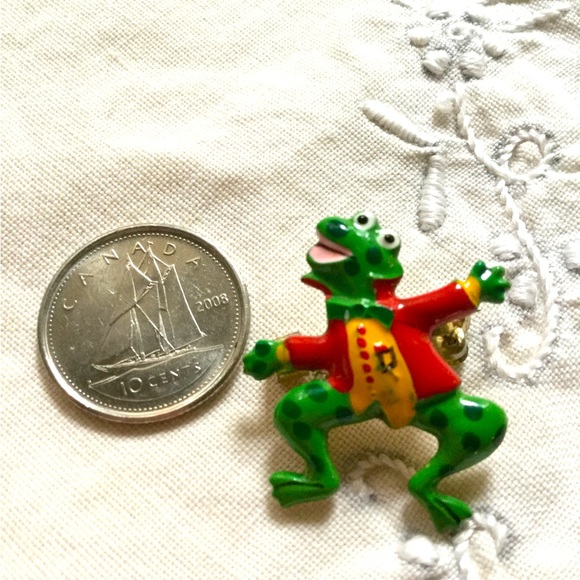 Vintage frog brooch from 70s - Picture 2 of 3